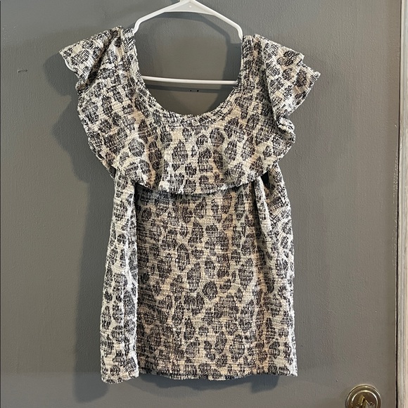 Anthro Dolan Savannah Leopard print ruffle top Size XS - Picture 8 of 8
